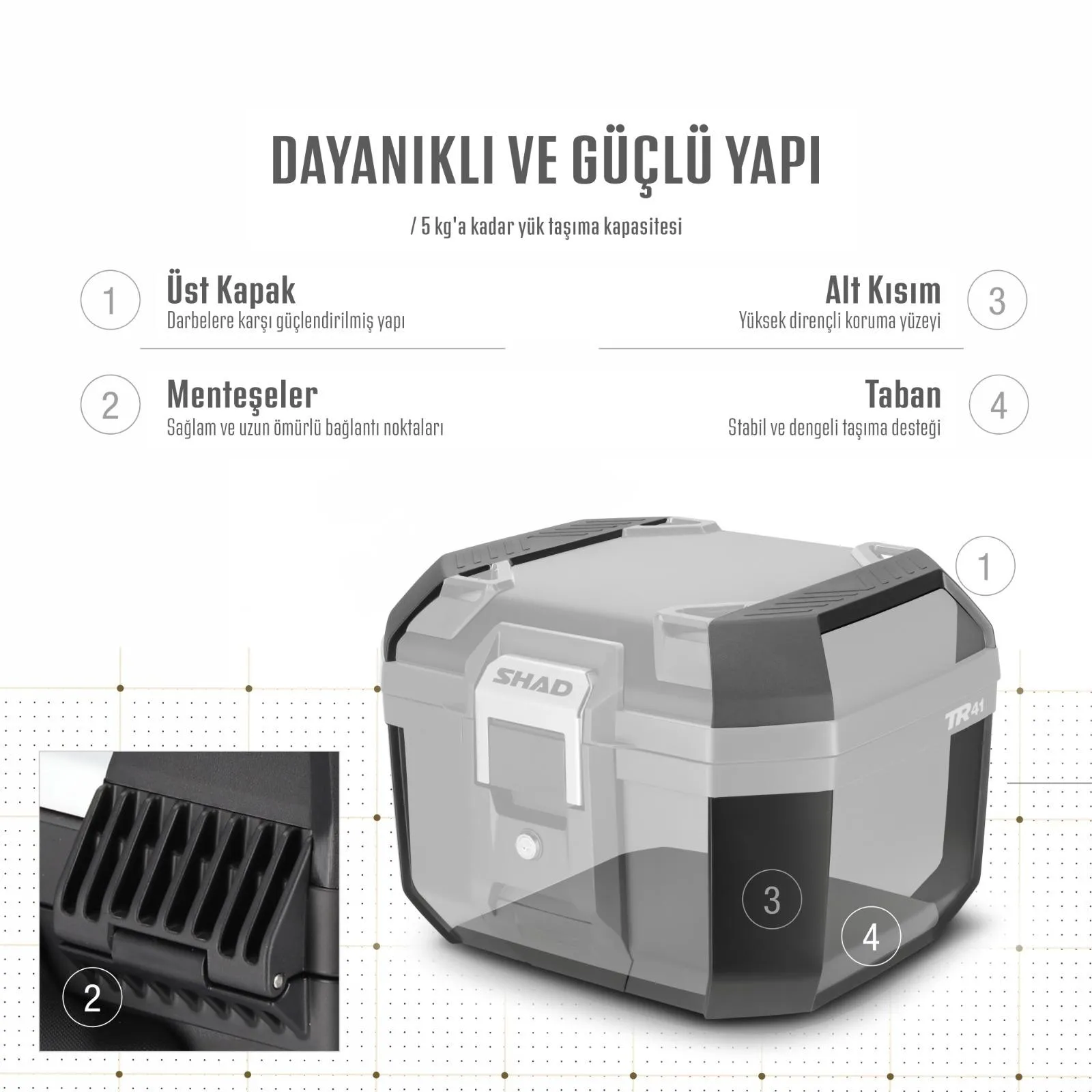 SHAD TR-41 TERRA ALİMİNYUM SİYAH ARKA ÇANTA ( TOPCASE )